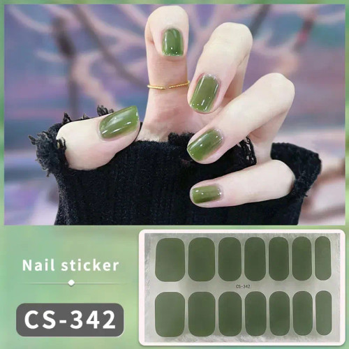 Lavender - Diy Gel Nail Stickers Cured-Free Long-Lasting Solid Color Nail Strips Patch Slider Sticker Full Cover Decal Nail Manicure Patch By WTB