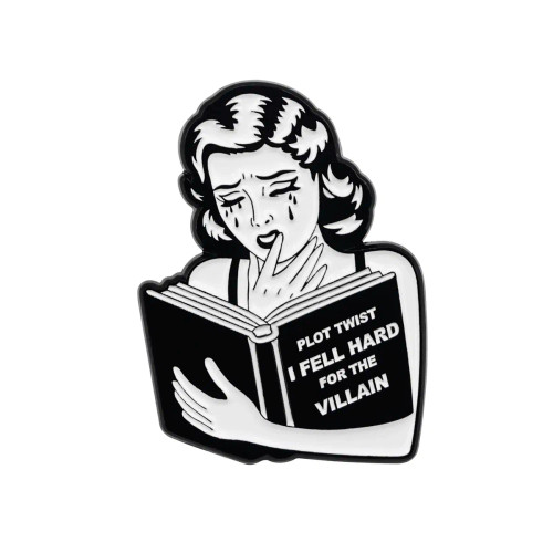 Metal Silver Plated, White, Main Stone White - Rose Enamel Pin Lapel Pins Badges On Backpack Women Funny Quotation Brooch Clothes Jewelry Fashion Accessories Gift By WTB