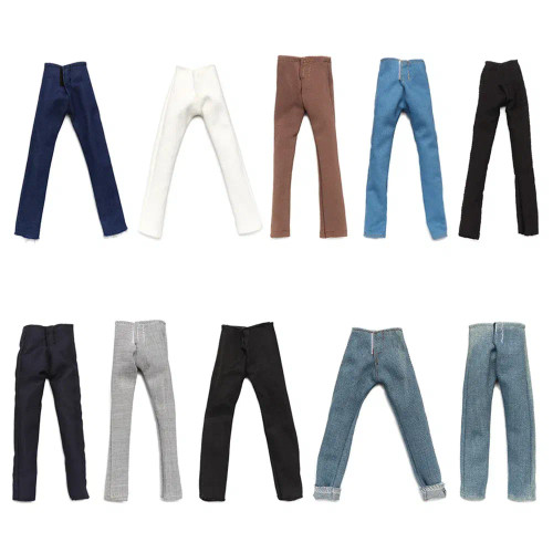 Red Wine - High Quality 1/6 Male Doll Clothes Jeans Pants For Ken Doll Trousers Boyfriend Ken Prince Male Doll Casual Wear Doll Accessories By WTB