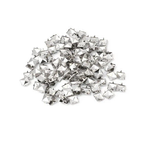 100Pcs Square Metal Studs Spikes Nail Punk Shoes Belt Clothing Decor Diy By WTB