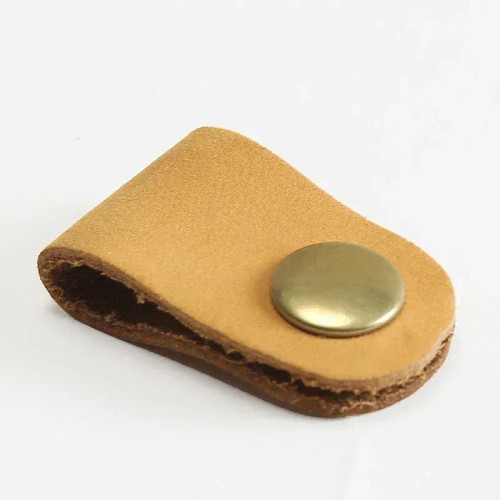 White - Genuine Leather Cable Organizer Vintage Earphone Wire Data Line Clips Cable Winder Tie Cable Management Cord Organizer Office By WTB