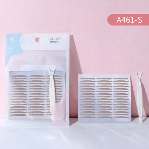 Light Blue - Clear Beige Stripe Self-Adhesive Natural Eye Tape Makeup Tool Invisible Double Fold Eyelid Lace Paste Eyelid Tape Sticker 240Pcs By WTB