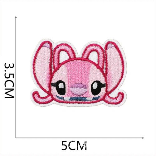 Laser Bright - 1Pcs Lilo & Stitch Embroidery Cloth Stickers Disney Bags Clothes Diy Accessories Kids Pants Hole Repair Iron On Patch Applique By WTB