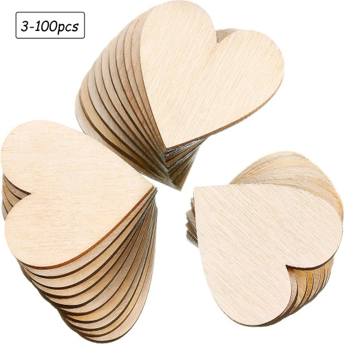 Wenge, Wood Thickness: 7Mm - 1-10Cm Unfinished Wooden Hearts Love Blank Wood Slices Diy Wooden Crafts For Christmas Painting Wedding Ornaments By WTB