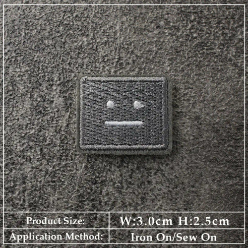 Black Nickel - Square Expression Embroidered Applique Patches Fabric Garment Apparel Clothing Accessories Embroidery Badges Pink Black White By WTB