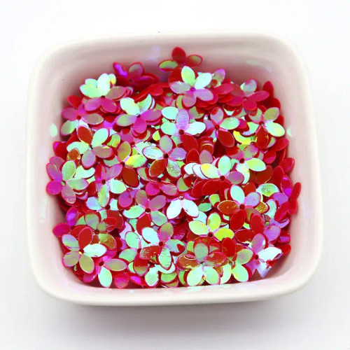 Dull - 10Mm 10G Ab Mixed Color Five-Finger Flower-Shaped Pvc Sequins For Sewing Clothing Scrapbook Home Decoration Accessories Crafts By WTB