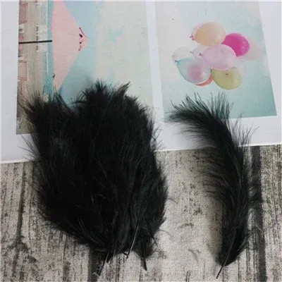 Blue, Size: L - Feathers 10-15Cm Turkey Plume 4-6 Inches 50 Pcs Chicken Feather Colorful Plumas Para Manualidades For Wedding Dress Decoration By WTB