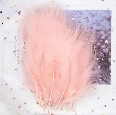 Golden, Size: L - Feathers 10-15Cm Turkey Plume 4-6 Inches 50 Pcs Chicken Feather Colorful Plumas Para Manualidades For Wedding Dress Decoration By WTB