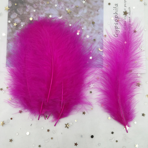 Purple, Size: L - Feathers 10-15Cm Turkey Plume 4-6 Inches 50 Pcs Chicken Feather Colorful Plumas Para Manualidades For Wedding Dress Decoration By WTB