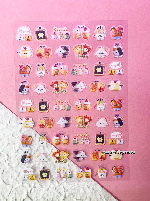 Black - New Cartoon Hello Kitty Stickers Nail Art Supplies Decoration Kuromi Cinnamoroll 3D Stickers Nail Decals Press On Nails Stickers By WTB