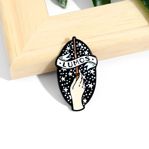 Personality Lumos Star Magic Wand Brooch Creative Brooch Pin Badge Enamel Backpack Lapel Pin Hat Jewelry Gift For Friends By WTB