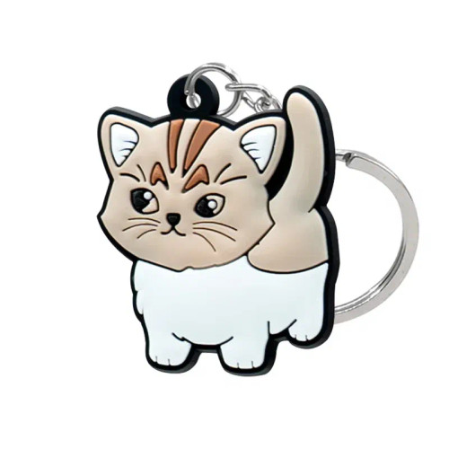 Dark Gray - 1Pcs Animal Keychains Cute Black Cat Dach Dog Funny Style Duck Keyring Keychain For Bag Car Key Accessories Kids Favor Key Decor By WTB