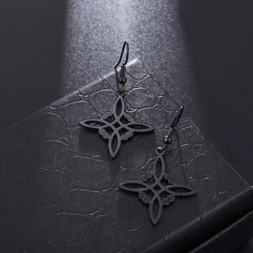 Metal Antique Gold Plated - Witch Knot Cuff Stainless Steel Pagan Witchcraft Symbols Magic Knot Women\'S Good Luck Amulet Bracelet Celtic Knot Bracelet By WTB