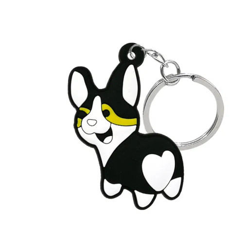 Gray - 1Pcs Animal Keychains Cute Black Cat Dach Dog Funny Style Duck Keyring Keychain For Bag Car Key Accessories Kids Favor Key Decor By WTB