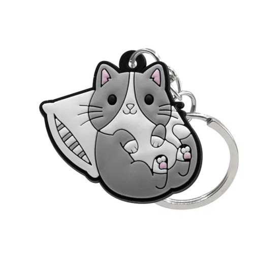 Beige - 1Pcs Animal Keychains Cute Black Cat Dach Dog Funny Style Duck Keyring Keychain For Bag Car Key Accessories Kids Favor Key Decor By WTB