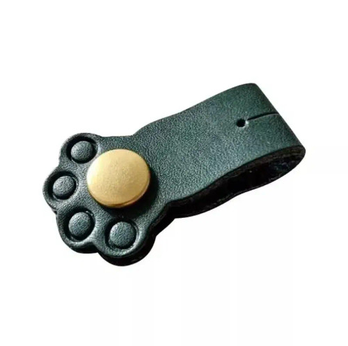 Silver - Genuine Leather Cable Organizer Vintage Earphone Wire Data Line Clips Cable Winder Tie Cable Management Cord Organizer Office By WTB