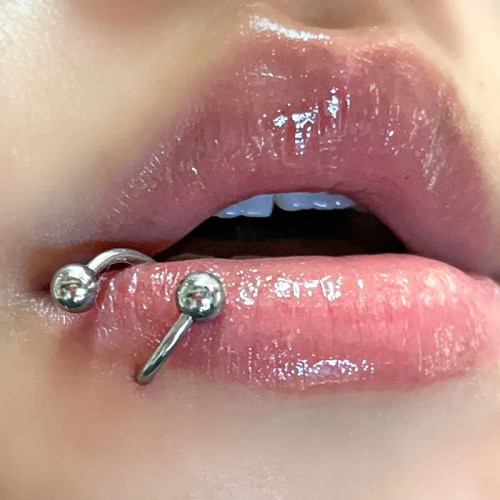 Metal Rhodium Plated - Stainless Steel Nose Ring Piercing Horseshoe Spike Septum Piercing Lip Tragus Helix Piercing Body Piercing Ring Hip Hop "S" By WTB