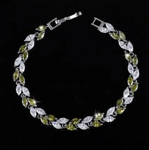 Metal Antique Bronze Plated - Fashion Exquisite Color Crystal Inlaid Ladies Charm Bracelet Engagement Wedding Jewelry By WTB