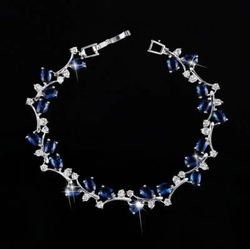 Metal Antique Gold Plated - Fashion Exquisite Color Crystal Inlaid Ladies Charm Bracelet Engagement Wedding Jewelry By WTB
