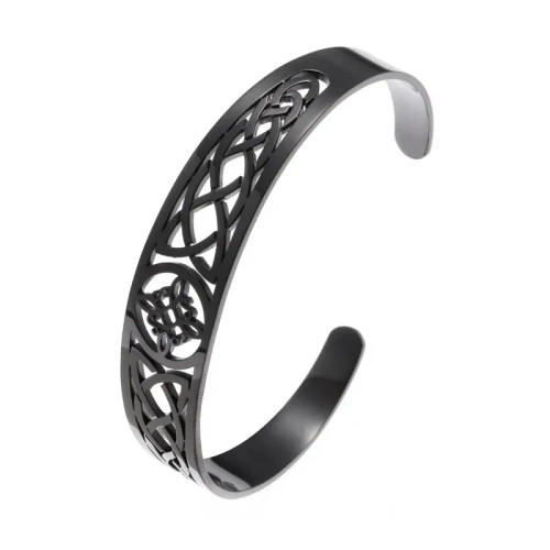 Metal Light Yellow Color - Witch Knot Cuff Stainless Steel Pagan Witchcraft Symbols Magic Knot Women\'S Good Luck Amulet Bracelet Celtic Knot Bracelet By WTB