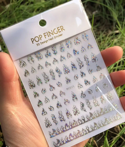 Frosted - 1Pcs New English Alphabet Nail Stickers Multi-Color Laser Reflective Nail Slider Art Cool Text Nail Kit By WTB