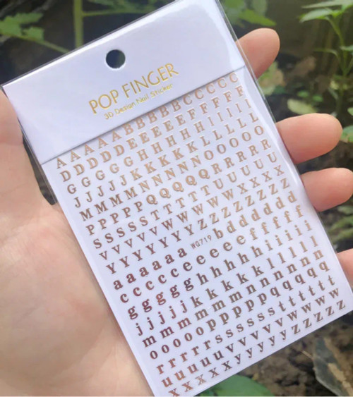 Amry Green - 1Pcs New English Alphabet Nail Stickers Multi-Color Laser Reflective Nail Slider Art Cool Text Nail Kit By WTB