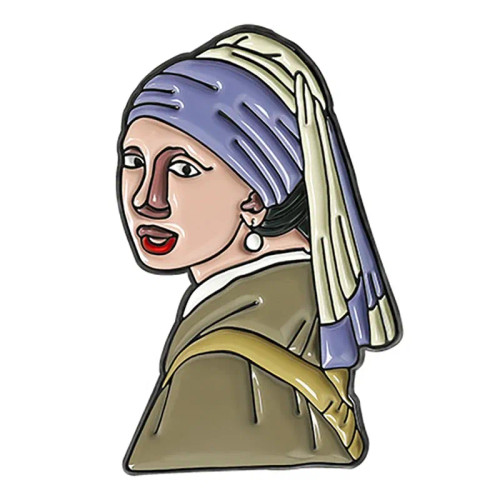 Metal Platinum Plated - Van Gogh Oil Painting Brooch Van Gogh Brooch Galaxy Brooch Star Moon Sunflower Brooch Art Brooch Van Gogh Lapel Pin By WTB