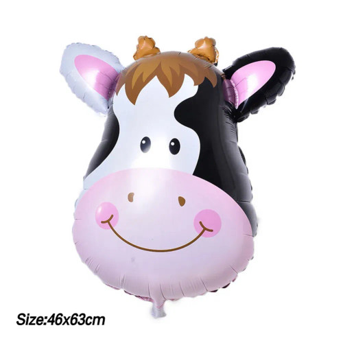 Olive - Cow Party Supplies Standing Cow Balloon 40Inch Number Balloon Cow Print Latex Balloon Children'S Farm Birthday Party Decoration By WTB