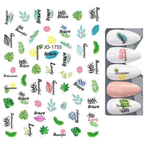 Violet - 3D Blue Butterfly Adhesive Stickers Nail Art Decoration Laser Flowers Leaves Nail Sticker Nail Art Supplies Nail Parts By WTB