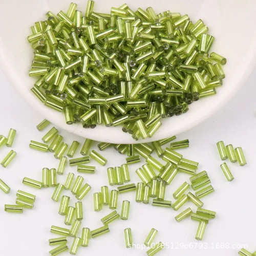 Nickel-Free White, Size: 3# - 5G 2*4Mm 2*6Mm Silver Line Tube Bugles H Glass Beads Loose Spacer Seed Beads For Needlework Jewelry Making Handmade Diy Sewing By WTB