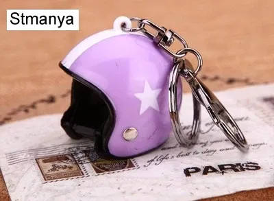 Purple - New Motorcycle Helmets Key Chain Women Men Cute Safety Helmet Car Keychain Bags Hot Key Ring Gift Jewelry Wholesale 17022 By WTB