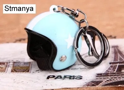 Blue - New Motorcycle Helmets Key Chain Women Men Cute Safety Helmet Car Keychain Bags Hot Key Ring Gift Jewelry Wholesale 17022 By WTB
