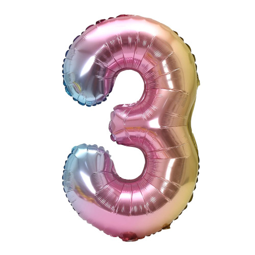Agate, Ballon Size: 10Inch - 32Inch Rainbow Gradient Number Foil Balloon 1-9 For Kids Birthday Party Decor Baby Shower Bridal Shower More Options Avaliable By WTB