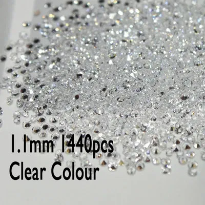 Beige - 1440Pcs Clear Mini Pixie Nail Rhinestone Crystal 3D Nail Decoration Diy Micro Diamonds For Nails Art Accessories By WTB