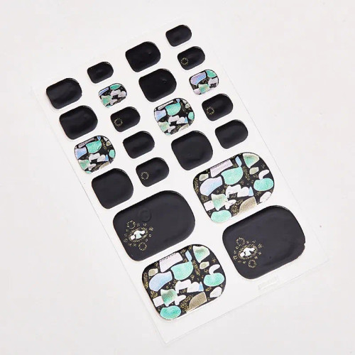 Gold - 22 Tips/Sheet Fashion Nail Stickers Minimalist Design Loveliness Manicure Decoration Nail Art Stickers Nails Sticker Designer By WTB