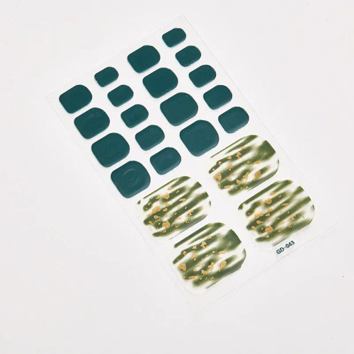 Brown Red - 22 Tips/Sheet Loveliness Minimalist Design Fashion Nail Stickers Nail Decoration Self Adhesive Nail Sticker Nail Decoration By WTB