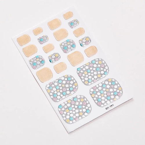 Ice Blue - 22 Tips/Sheet Women Salon Nail Wraps Diy Self Adhesive Nail Sticker Decals Plain Stickers Nails Sticker Designer Designed By WTB