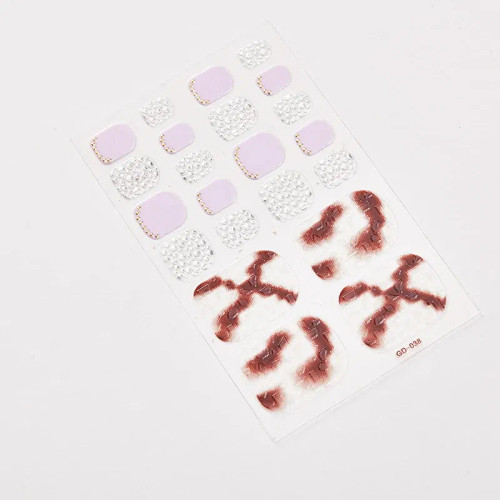 Black With White - 22 Tips/Sheet Nail Decoration Designed Manicure Decoration Nail Tape Nail Designs Full Cover Nail Stickers Nails Art Decoration By WTB