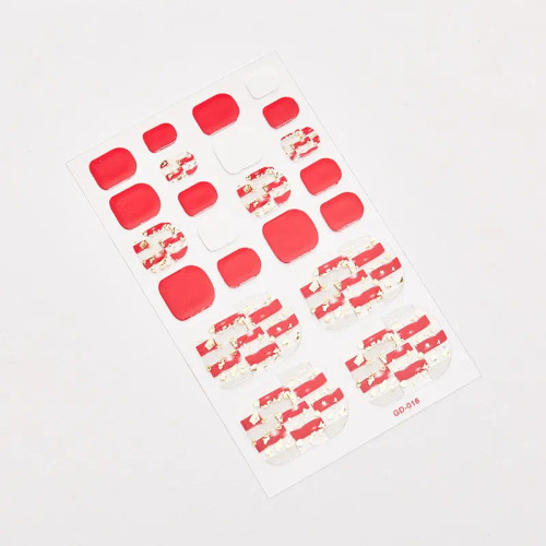 Gold - 22 Tips/Sheet Women Salon Fashion Nail Stickers Designed Full Beauty Full Cover Nail Stickers Novidades Nails Sticker Designer By WTB