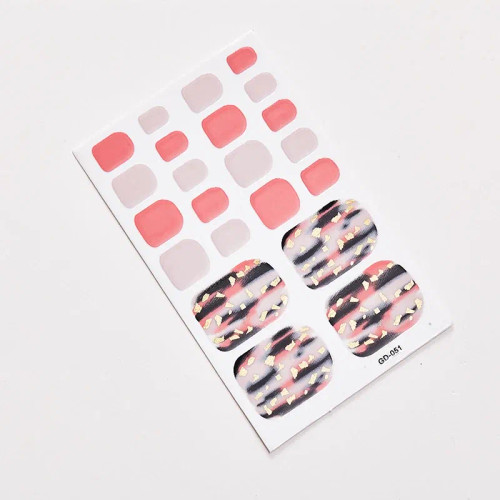 Dark Navy - 22 Tips/Sheet Valentines Loveliness Full Cover Nail Stickers Fashion Nail Stickers Nail Sticker Set Designed Nail Tape Shiny By WTB