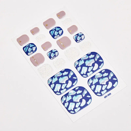 Red - 22 Tips/Sheet Full Cover Nail Stickers Novidades Manicure Decoration Nail Stickers Adhesive Nail Decoration Nail Accesoires By WTB