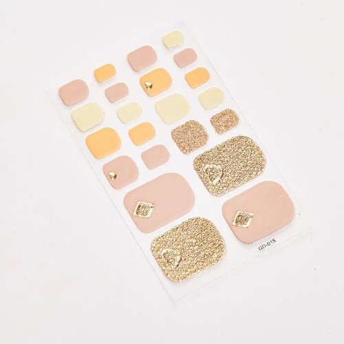 Silver - 22 Tips/Sheet Valentines Loveliness Full Cover Nail Stickers Fashion Nail Stickers Nail Sticker Set Designed Nail Tape Shiny By WTB
