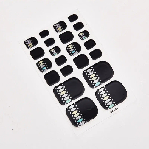 Blue - 22 Tips/Sheet Nail Decoration Self Adhesive Manicure Decoration Sticker For Nails Full Cover Nail Stickers Nail Designs Shiny By WTB