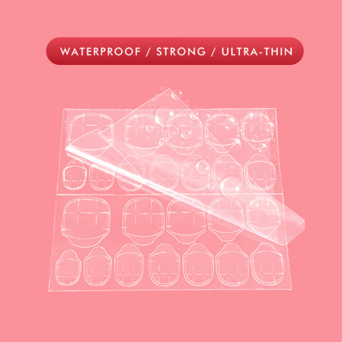 24 Tips/Sheet Nails Tips Transparent Double Sided False Adhesive Tapes Stickers Press On Fake False Art Extension Glue Tool By WTB