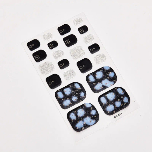 Burgundy - 22 Tips/Sheet Designer Nail Decals Full Cover Nail Stickers Nail Designs Full Beauty Nail Art Stickers Creative Nail Decoration By WTB