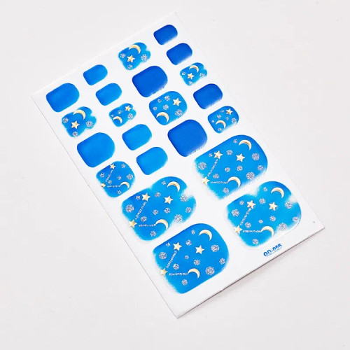 Blue White - 22 Tips/Sheet Loveliness Minimalist Design Fashion Nail Stickers Nail Decoration Self Adhesive Nail Sticker Nail Decoration By WTB