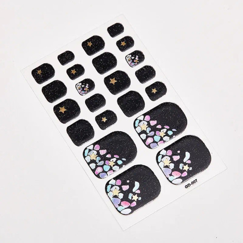 Gray - 22 Tips/Sheet Nail Decoration Designed Manicure Decoration Nail Tape Nail Designs Full Cover Nail Stickers Nails Art Decoration By WTB