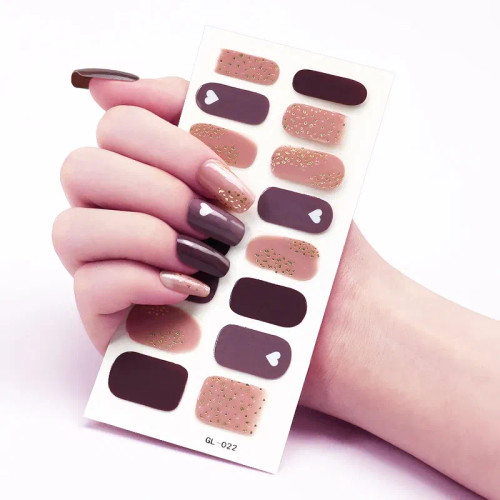 Field Green - 16 Tips/Sheet Glitter Series Powder Sequins Nail Decoration Nails Art Decoration Full Cover Nail Stickers Manicure Designed By WTB