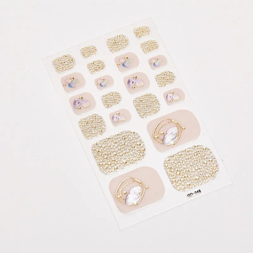 Titanium - 22 Tips/Sheet Nail Decoration Designed Manicure Decoration Nail Tape Nail Designs Full Cover Nail Stickers Nails Art Decoration By WTB