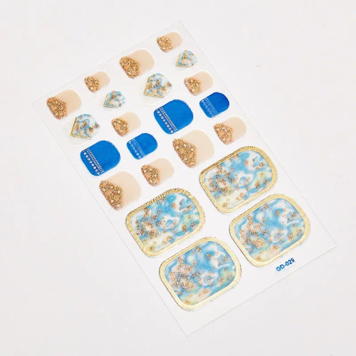 Pink Bronze - 22 Tips/Sheet Women Salon Fashion Nail Stickers Designed Full Beauty Full Cover Nail Stickers Novidades Nails Sticker Designer By WTB